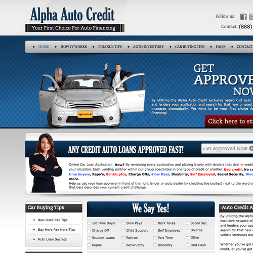 AlphaAutoCredit.com - Wordpress Site for auto fina