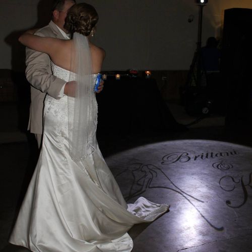 Gobo (monogram) can be projected on floor or wall 