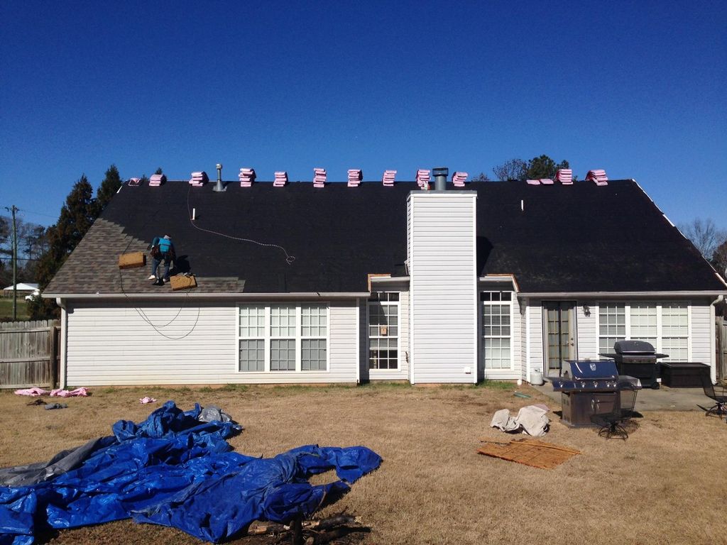 During new roof installation.