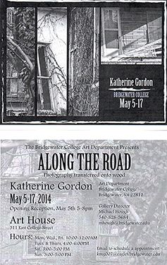 Senior Art Thesis Show card "Along the Road." Top 