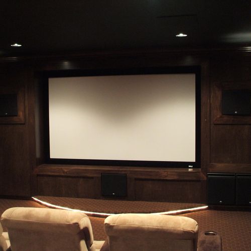 A true Theater Room with proper seating, lighting 