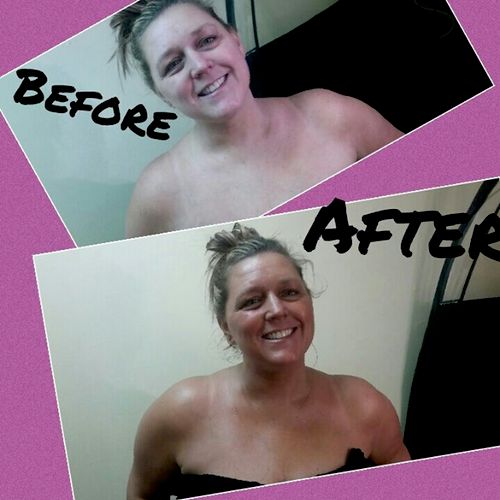 before and after airbrush tan