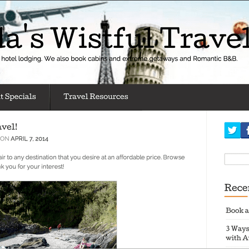 Wanda's Wistful Travel website