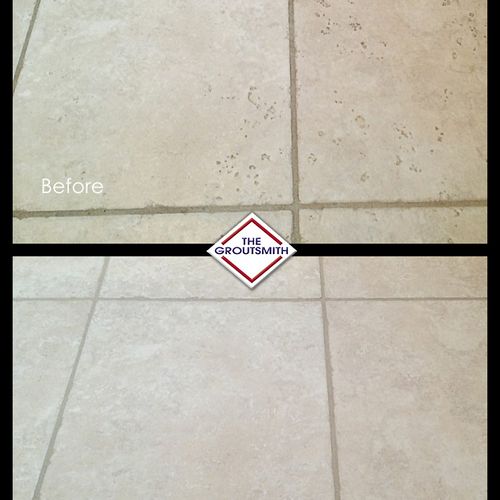 Tile Grout cleaning - before & after