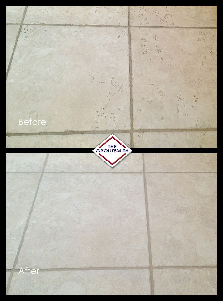Tile Grout cleaning - before & after