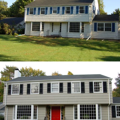 Before and after Benjamin Moore colors chosen for 