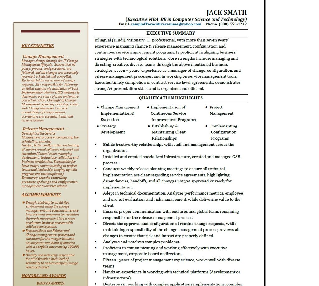 Sample IT Resume
Hired within 30 days