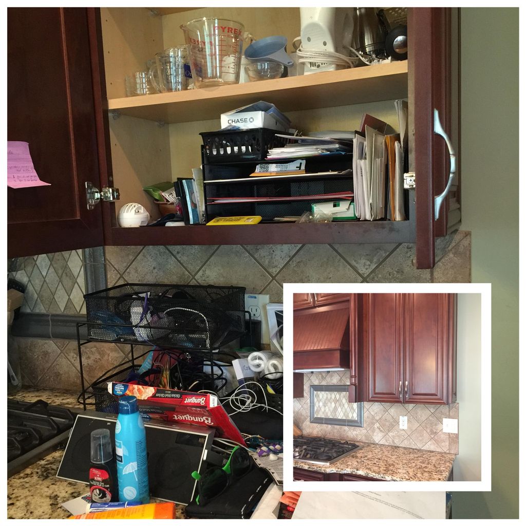 Kitchen counter cleared so you can appreciate its 