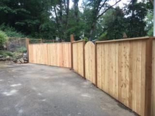 Salem, Oregon. Custom cedar 6 foot fence with top 