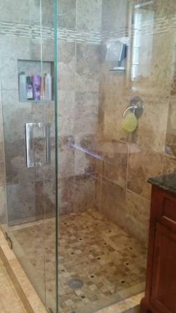 Bath 2 - all glass enclosed shower with rain head