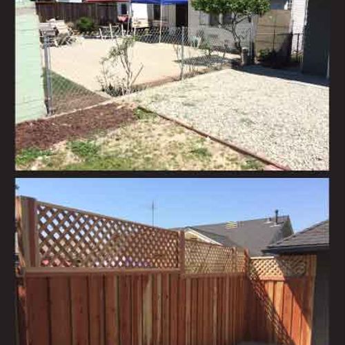 This 8ft full privacy redwood fence with lattice t