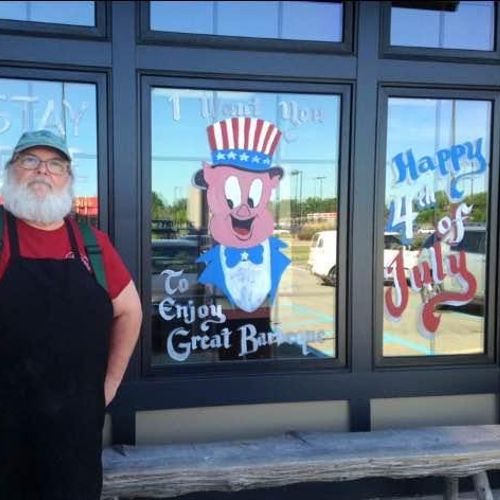 Fourth of July Window Paint at City Barbeque in Gr