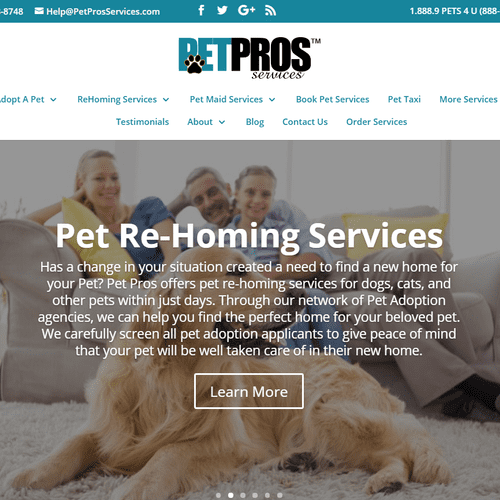National Pet Services Site and Adopt A Pet Service
