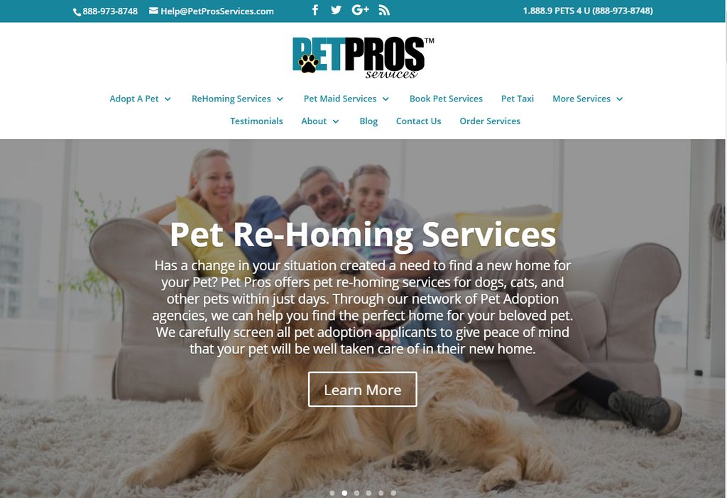 National Pet Services Site and Adopt A Pet Service