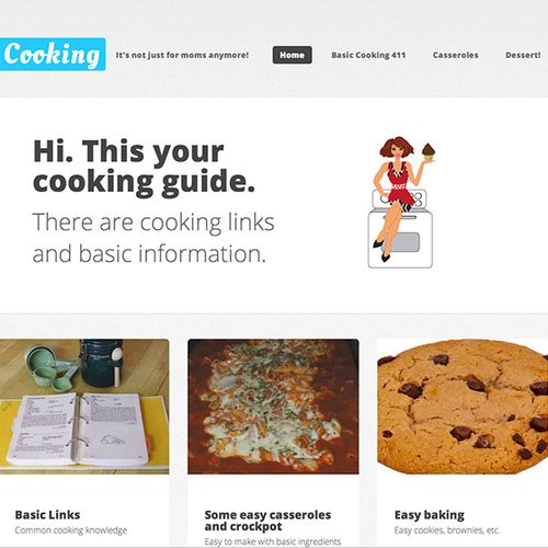 Responsive web design - cooking site for college s