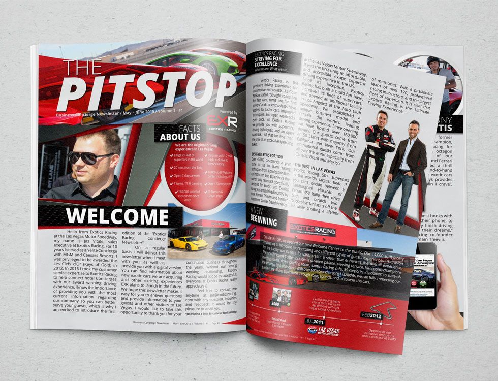 Exotic Racing Business Newsletter for employees in