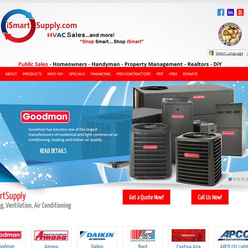 iSmart Supply HVAC Website