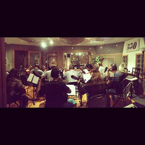 Recording with the Vanguard Guitar Ensemble.