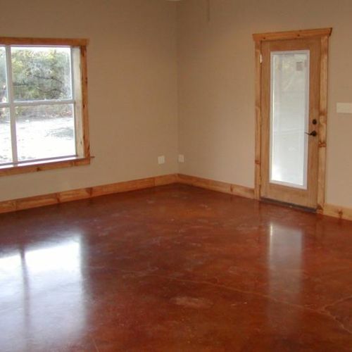 Flooring:  Tile, Carpet, or Stained
Many choices a