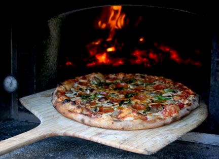 This is our wood fire pizza at Botancial Gardens c