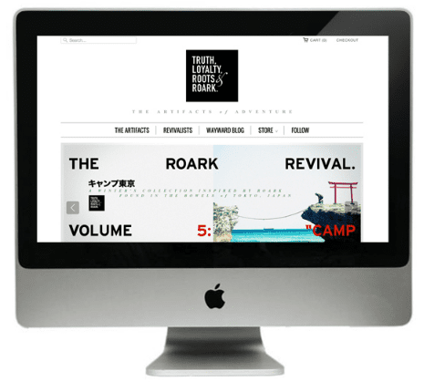 Website design for Roark Revival, a menswear lifes