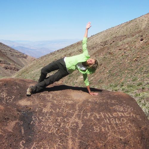 Side plank at Jawhawker Canyon, Death Valley Natio