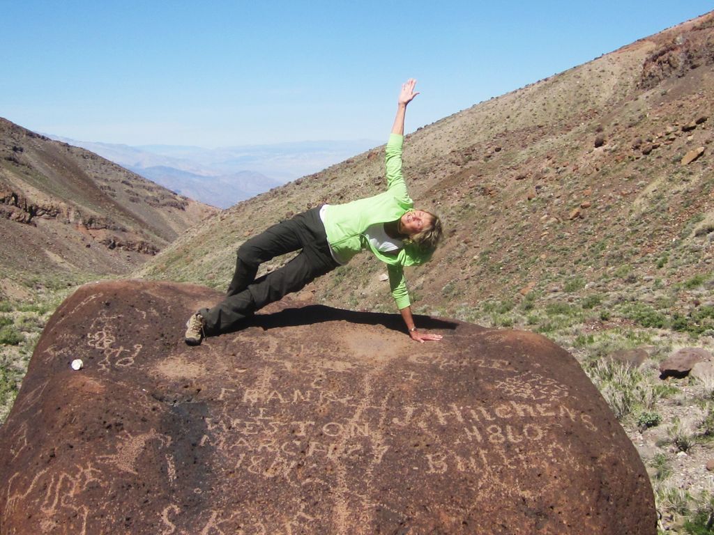 Side plank at Jawhawker Canyon, Death Valley Natio