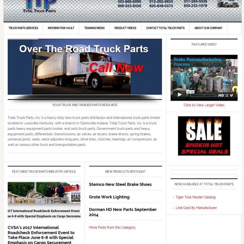 TotalTruckParts.com web site pages currently ranks