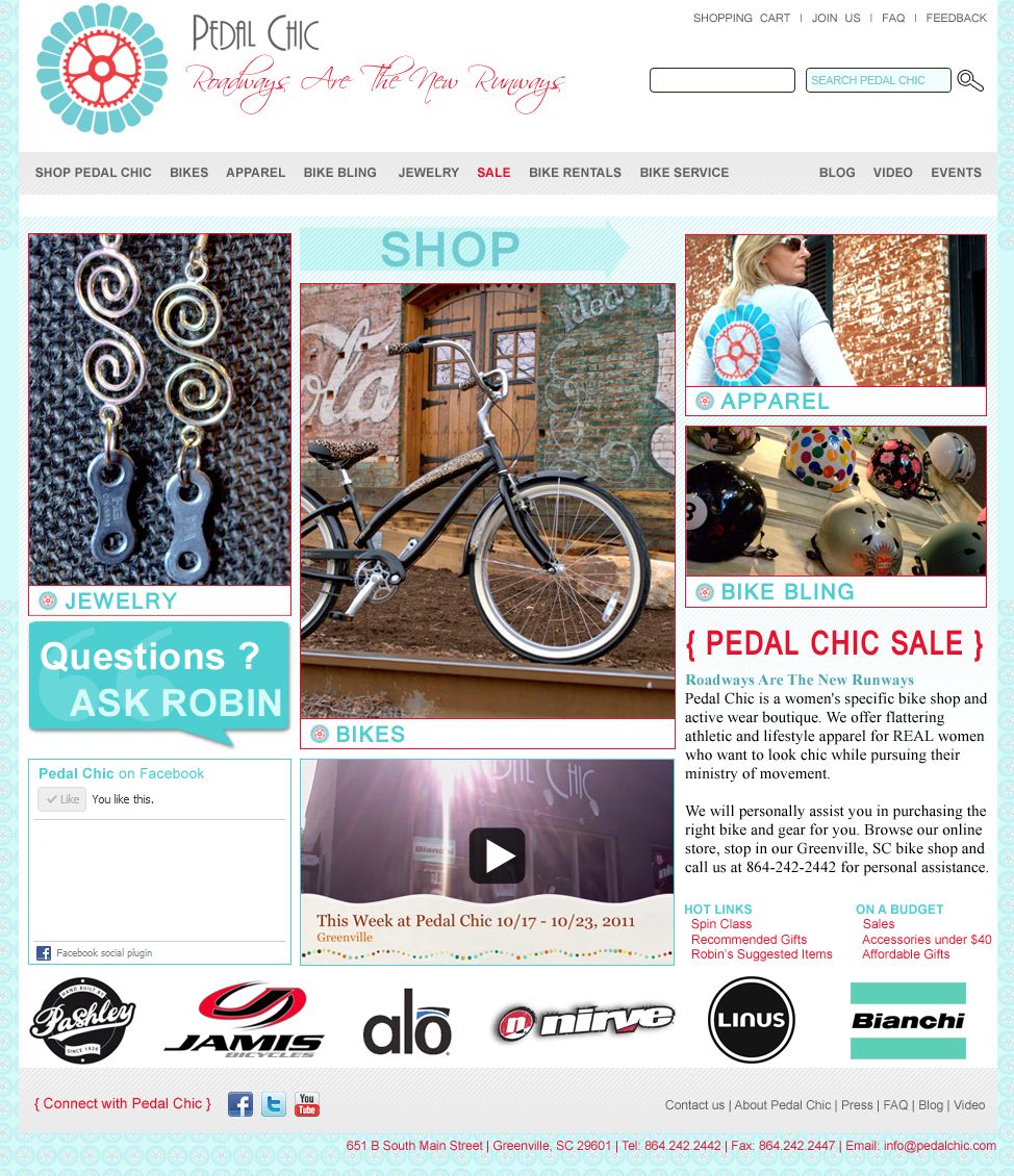 Online Store design and development for Pedal Chic