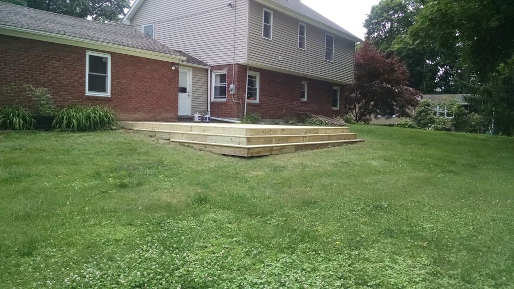 free standing deck ... pressure treated lumber