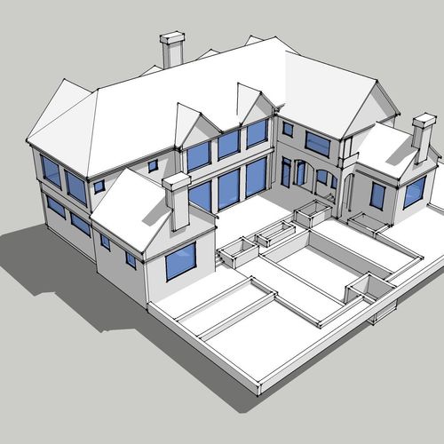 3d model massing for new residence design