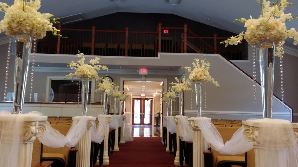 Ceremony Decor photographed from altar view