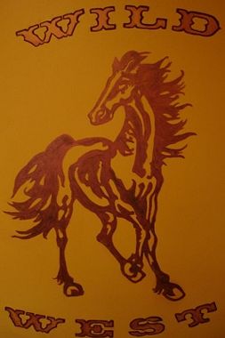 Mural for western - themed child's room. Acrylic/L