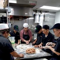 our best team making our famous dumpling