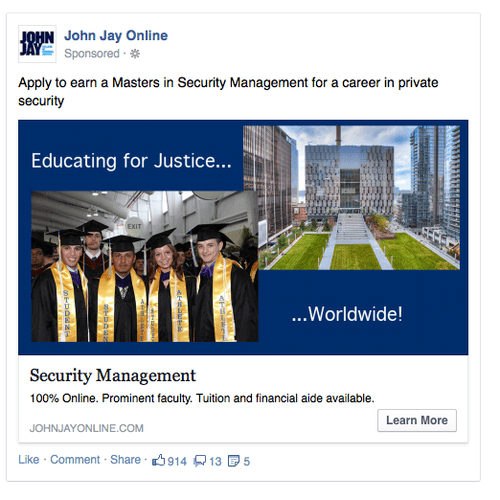 Example of Facebook ad.