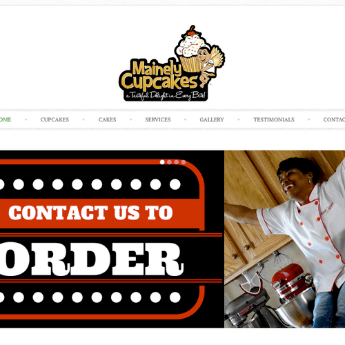 Website design for bakery.