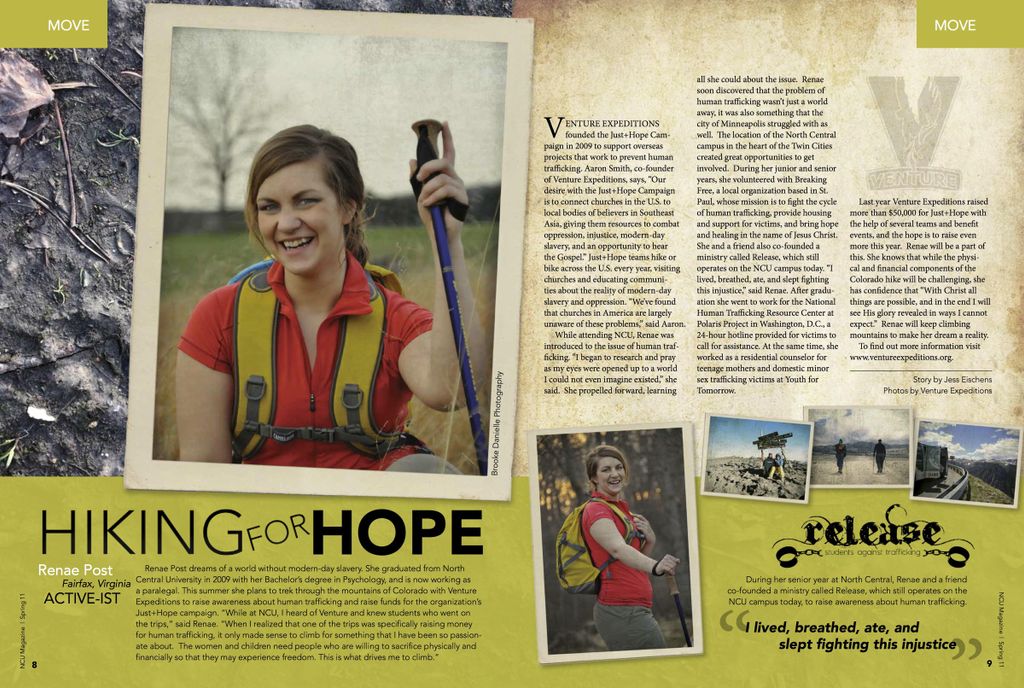 2-page spread for Venture Expeditions in North Cen