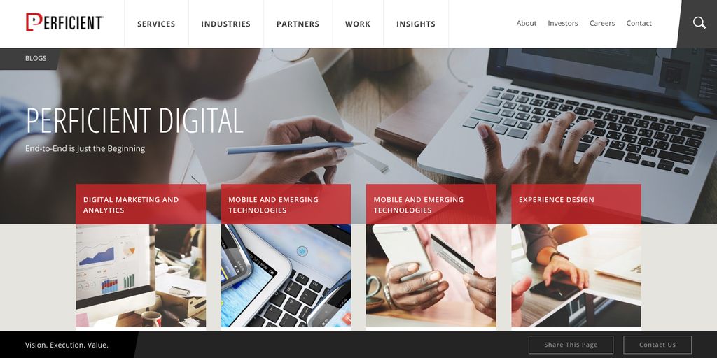 Custom WordPress theme for Perficient Inc. (NASDAQ
