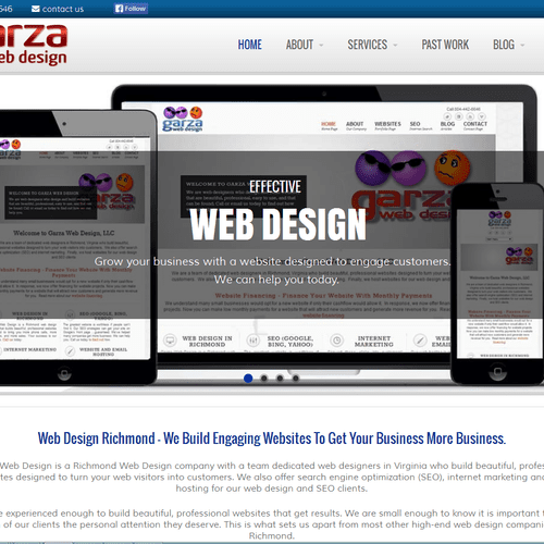 The newly designed Garza Web Design website.