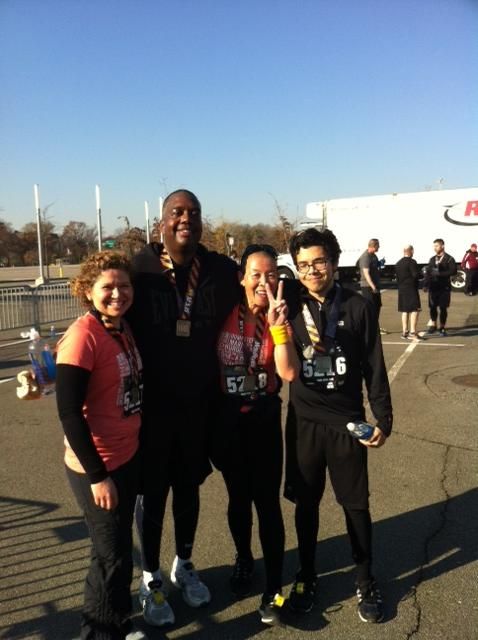 At the finish line of a local race with my clients