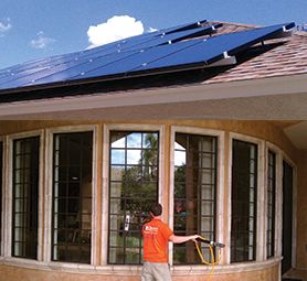 We clean windows and solar panels.
