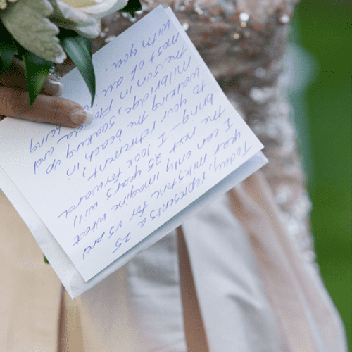 Hand written vows from last falls 25th wedding ann