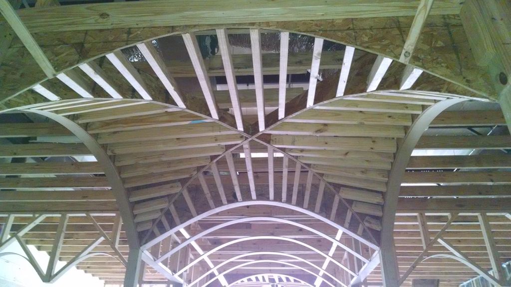 Barrel hallway with a growing vault in center of h