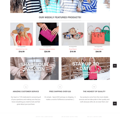 Ecommerce website design for a clothing store.
