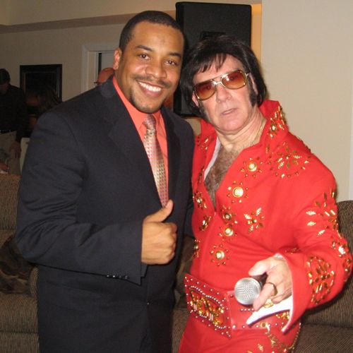 Me and Elvis E, an Elvis "Interpreter" at a 40th B