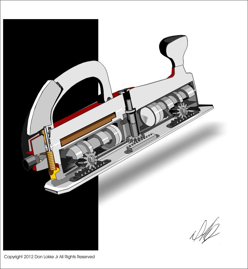 Straightline Long Shoe Air Sander cross section.