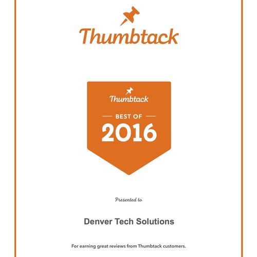 Thumbtack Best of 2016 Award