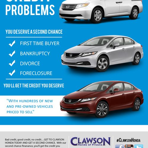 A sales ad created for Clawson Honda