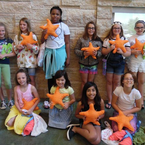 The girls were very proud of the starfish pillow t