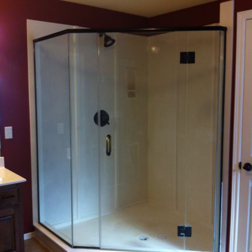 For this shower remodel we did the demo and recons